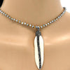 Collares con Dije 04.232.0001.31 Acero Inoxidable, Diseño de Oja, con Cristal Marron Oscuro, Pulido, Acero