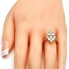 Anillo Multi Piedra 01.210.0054.07 Oro Laminado, con Zirconia Cubica Blanca, Pulido, Dorado