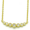 Collares con Dije 04.336.0089.2.16 Plata Rodinada, con Zirconia Cubica Blanca, Pulido, Dorado