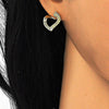 Argolla Huggie 02.186.0139.15 Plata Rodinada, Diseño de Corazon, con Zirconia Cubica Blanca, Pulido, Dorado