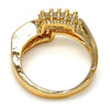 Anillo Multi Piedra 01.210.0025.09 Oro Laminado, con Zirconia Cubica Blanca, Pulido, Dorado