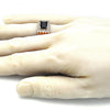 Anillo de Hombre 01.266.0048.2.11 Oro Laminado, con Zirconia Cubica Negro y Micro PaveBlanca, Pulido, Dorado