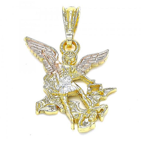 Dije Religioso 05.351.0130 Oro Laminado, Diseño de Angel, Pulido, Tricolor