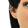 Arete Orejera 02.210.0686.1 Oro Laminado, Diseño de Corona, con Micro Pave Multicolor, Pulido, Dorado