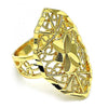 Anillo Elegante 01.233.0030.09 Oro Laminado, Diseño de Arco y Filigrana, Diseño de Arco, Diamantado, Dorado