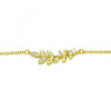 Collares con Dije 04.336.0092.2.16 Plata Rodinada, Diseño de Oja, con Zirconia Cubica Blanca, Pulido, Dorado