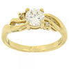 Anillo Multi Piedra 5.166.020.06 Oro Laminado, Diseño de Oja, con Zirconia Cubica Blanca, Pulido, Dorado