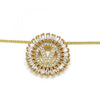 Collares con Dije 04.210.0023.20 Oro Laminado, Diseño de Iniciales, con Zirconia Cubica Blanca, Pulido, Dorado