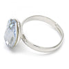 Anillo Multi Piedra 01.239.0008.1 Rodio Laminado, con Cristales de Swarovski Blue Shade, Pulido, Rodinado