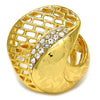 Anillo Multi Piedra 01.241.0021.08 Oro Laminado, con Cristal Blanca, Pulido, Dorado