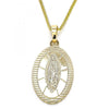 Collares con Dije 04.106.0050.1.20 Oro Laminado, Diseño de Guadalupe, Pulido, Dorado