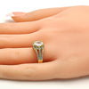 Anillo Multi Piedra 01.99.0070.09 Oro Laminado, con Zirconia Cubica Blanca y CristalBlanca, Pulido, Dorado