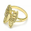 Anillo Elegante 01.233.0004.08 Oro Laminado, Diseño de Mariposa, Pulido, Dorado