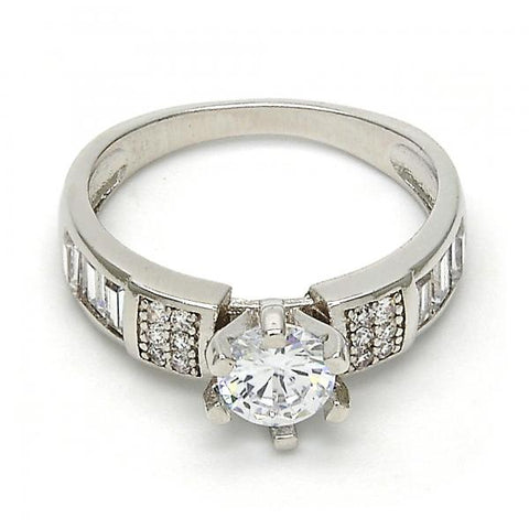 Anillo Multi Piedra 01.99.0054.1.08 Rodio Laminado, con Zirconia Cubica Blanca y Micro PaveBlanca, Pulido, Rodinado