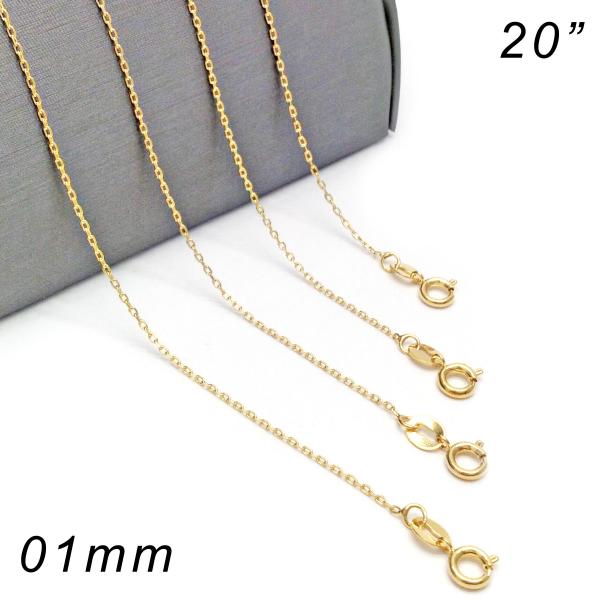 Gargantilla Básica 04.09.0186.20 Oro Laminado, Diseño de Rolo, Pulido, Dorado