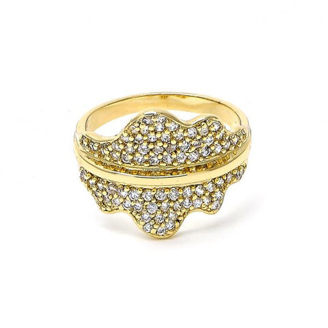 Anillo Multi Piedra 01.122.0007.09 Oro Laminado, con Zirconia Cubica , Pulido, Dorado