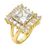Anillo Multi Piedra 01.205.0012.4.08 Oro Laminado, con Zirconia Cubica Blanca, Pulido, Dorado