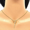 Collares con Dije 04.336.0214.2.16 Plata Rodinada, con Zirconia Cubica Blanca, Pulido, Dorado