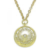 Collares con Dije 04.313.0053.18 Oro Laminado, Diseño de Ojo Griego y Estrella, Diseño de Ojo Griego, con Micro Pave Blanca, Pulido, Dorado