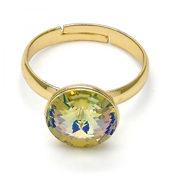 Anillo Multi Piedra 01.239.0001.6 Oro Laminado, con Cristales de Swarovski Luminous Green, Pulido, Dorado