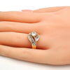 Anillo Multi Piedra 01.199.0004.08.GT Tono Dorado, con Zirconia Cubica Blanca, Pulido, Dorado