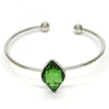 Aro Individual 07.239.0006.5 Rodio Laminado, con Cristales de Swarovski Fern Green, Pulido, Rodinado