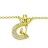 Collares con Dije 04.336.0019.2.16 Plata Rodinada, Diseño de Luna, con Zirconia Cubica Blanca, Pulido, Dorado