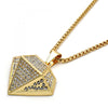 Collares con Dije 04.242.0079.30 Oro Laminado, con Cristal Blanca, Pulido, Dorado