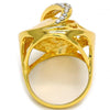 Anillo Multi Piedra 01.241.0023.08 Oro Laminado, Diseño de Estrella y Luna, Diseño de Estrella, con Cristal Blanca, Pulido, Dorado