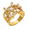 Anillo Multi Piedra 01.260.0001.09.GT Oro Laminado, con Zirconia Cubica Blanca, Pulido, Dorado