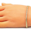 Pulsera Básica 04.213.0237.08 Oro Laminado, Diseño de Cubana, Pulido, Dorado