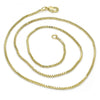Gargantilla Básica 04.99.0009.18 Oro Laminado, Diseño de Box, Pulido, Dorado