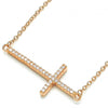 Collares con Dije 04.336.0054.1.16 Plata Rodinada, Diseño de Cruz, con Zirconia Cubica Blanca, Pulido, Oro Rosado
