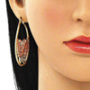Argolla Grande 02.380.0043.50 Oro Laminado, Diseño de Mariposa, con Cristal Blanca, Diamantado, Tricolor