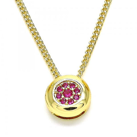 Collares con Dije 04.156.0338.1.20 Oro Laminado, con Micro Pave Rubi, Pulido, Dorado