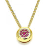 Collares con Dije 04.156.0338.1.20 Oro Laminado, con Micro Pave Rubi, Pulido, Dorado