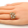 Anillo Multi Piedra 01.260.0001.07.GT Oro Laminado, con Zirconia Cubica Blanca, Pulido, Dorado