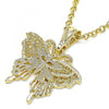 Dije Elegante 05.351.0123 Oro Laminado, Diseño de Mariposa, Pulido, Dorado