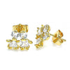 Arete Dormilona 02.387.0021 Oro Laminado, Diseño de Nino Pequeno y Nina Pequena, Diseño de Nino Pequeno, con Zirconia Cubica Blanca, Pulido, Dorado