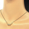 Collares con Dije 04.336.0078.2.16 Plata Rodinada, Diseño de Infinito, con Zirconia Cubica Blanca, Pulido, Dorado
