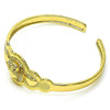 Aro Individual 07.253.0028 Oro Laminado, Diseño de Buho y Corazon, Diseño de Buho, con Zirconia Cubica Rubi, Diamantado, Dorado
