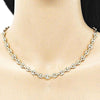 Gargantilla Elegante 04.63.1406.30 Oro Laminado, Diseño de Puff Mariner, con Micro Pave Blanca, Pulido, Dorado
