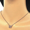 Collares con Dije 04.336.0046.1.16 Plata Rodinada, Diseño de Mariposa, con Zirconia Cubica Blanca, Pulido, Oro Rosado