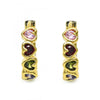 Argolla Huggie 02.237.0029.15 Oro Laminado, Diseño de Corazon, con Zirconia Cubica Multicolor, Pulido, Dorado