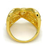 Anillo Multi Piedra 01.241.0037.08 Oro Laminado, con Cristal Blanca, Pulido, Dorado