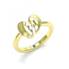 Anillo Elegante 01.341.0028 Oro Laminado, Diseño de Corazon, Pulido, Dorado