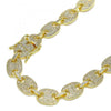 Gargantilla Básica 04.284.0059.24 Oro Laminado, Diseño de Puff Mariner, con Micro Pave Blanca, Pulido, Dorado