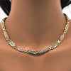 Collar y Pulso 06.102.0008 Oro Laminado, Diamantado, Tricolor