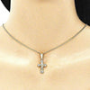 Collares con Dije 04.242.0102.20 Oro Laminado, Diseño de Crucifijo, Pulido, Dorado