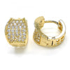Argolla Huggie 02.217.0068.1.15 Oro Laminado, con Zirconia Cubica Blanca, Pulido, Dorado